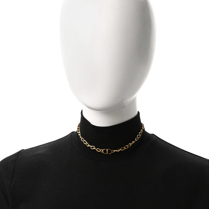Christian Dior Metal Petit CD Choker Necklace Gold 2 of 4