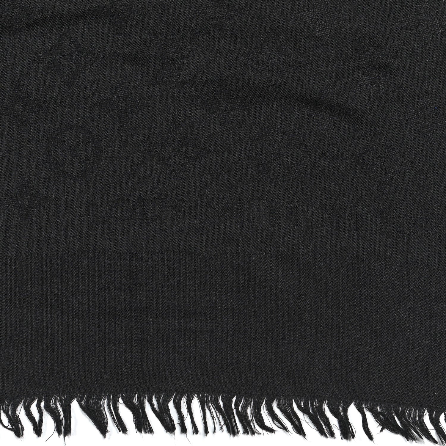 Louis Vuitton Silk Wool Monogram Shawl Black 2 of 7