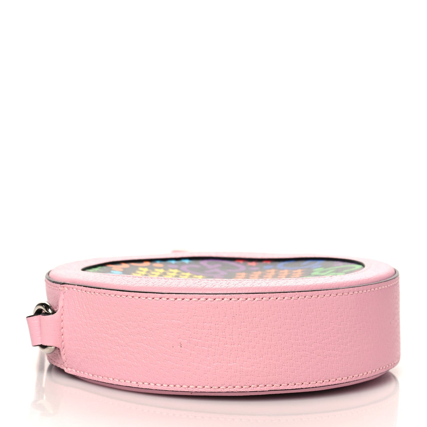 GG Supreme Monogram Psychedelic Round Shoulder Bag Black Multicolor Sugar Pink