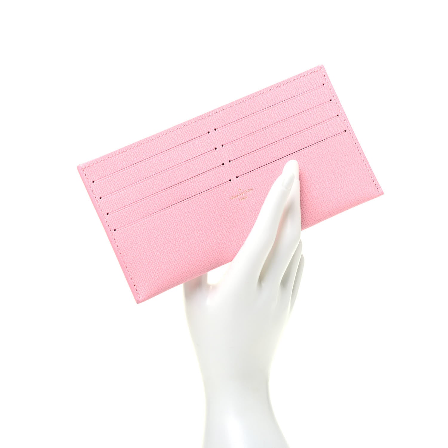 Louis Vuitton Calfskin Felicie Stud Card Holder Insert Rose Ballerine 2 of 5