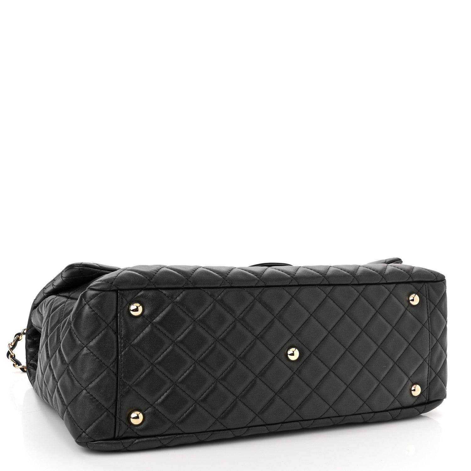 Chanel Calfskin Quilted XXL Travel Flap Bag Black 4 of 10