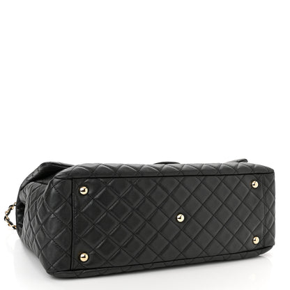 Chanel Calfskin Quilted XXL Travel Flap Bag Black 4 of 10