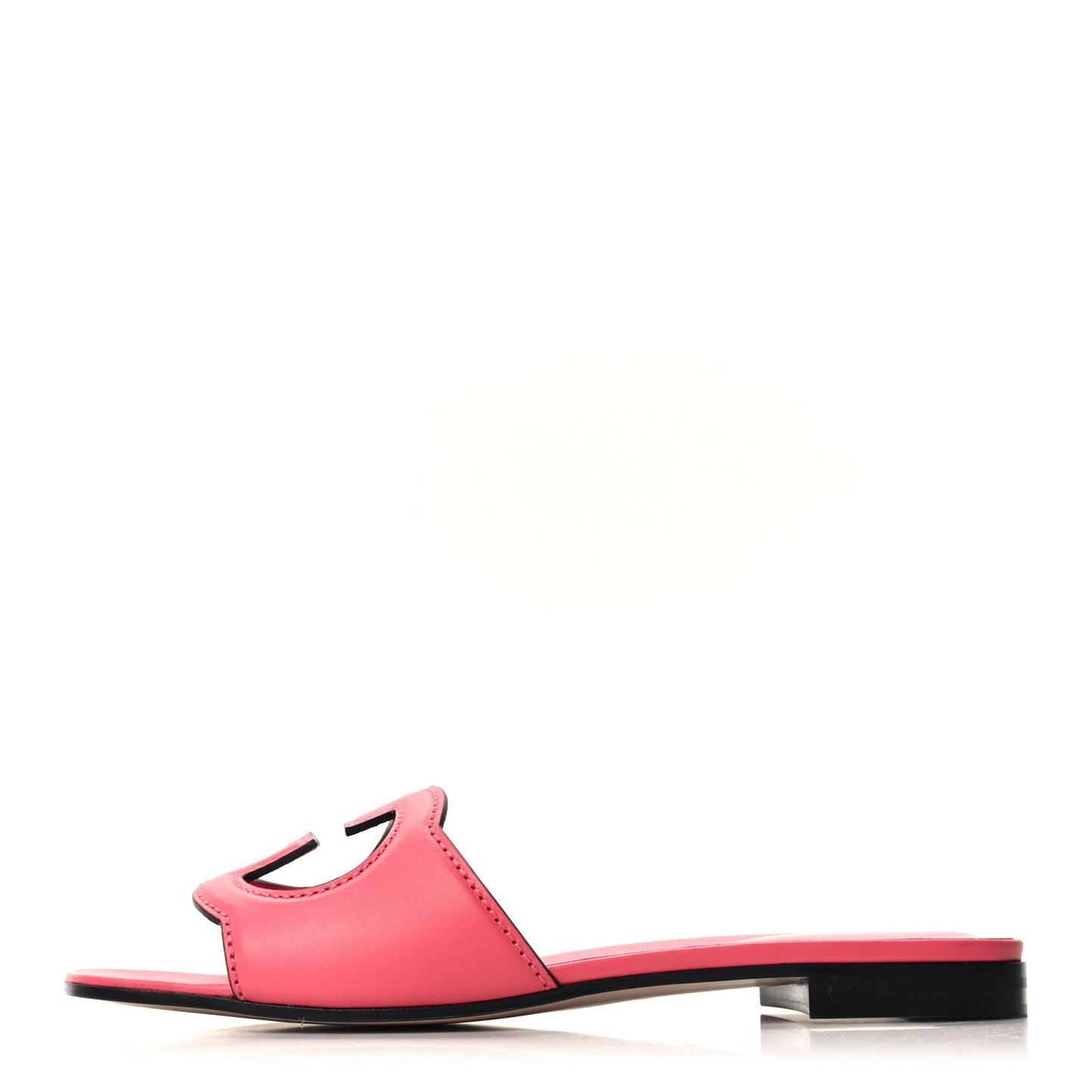 Cosmos Softy Calfskin Interlocking G Cut Out Slide Sandals 38.5 Rhodamine Pink