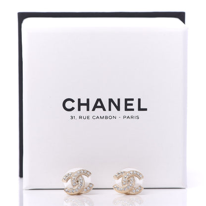 Chanel Crystal CC Earrings Gold 5 of 5