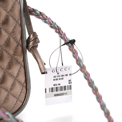 Gucci Laminated Nappa Trapuntata Small Zumi Shoulder Bag Rosa Lago Rame 9 of 10