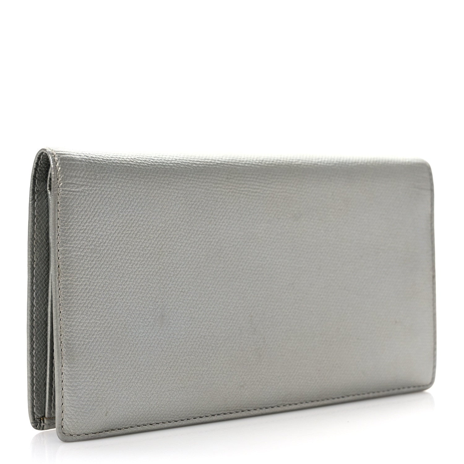Chanel Grained Calfskin CC Button Yen Wallet Silver 3 of 7