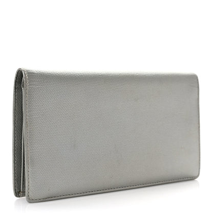 Chanel Grained Calfskin CC Button Yen Wallet Silver 3 of 7