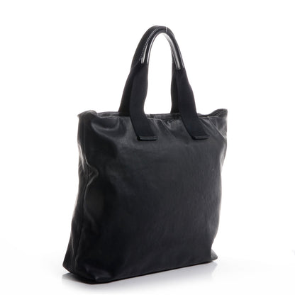 Saint Laurent Coated Canvas Leather Patch Logo Tote Black 3 of 8
