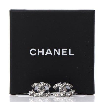 Chanel Crystal CC Starfall Earrings Silver 5 of 5