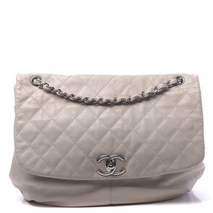 Chanel Calfskin Quilted Large Trianon Messenger Flap Light Beige 1 of 11