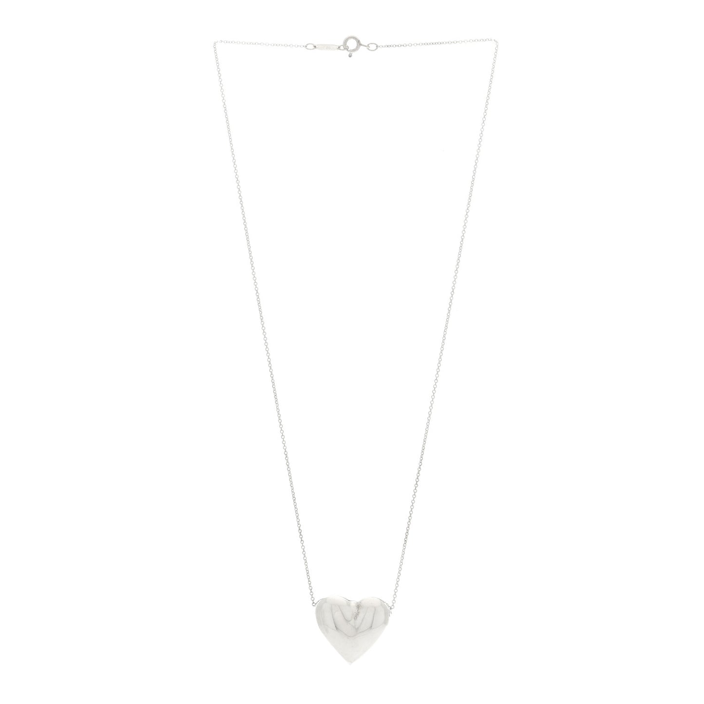Sterling Silver Puffed Heart Pendant Necklace