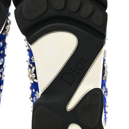 Christian Dior Technical Canvas Embellished Dior Fusion Sneakers 37 Blue 6 of 7