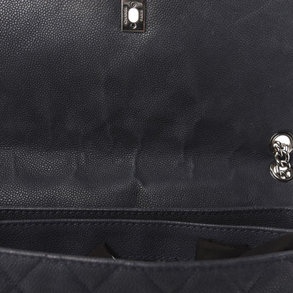 Chanel Iridescent Caviar Quilted Medium Lady Pearly Flap Navy Blue 10 of 11