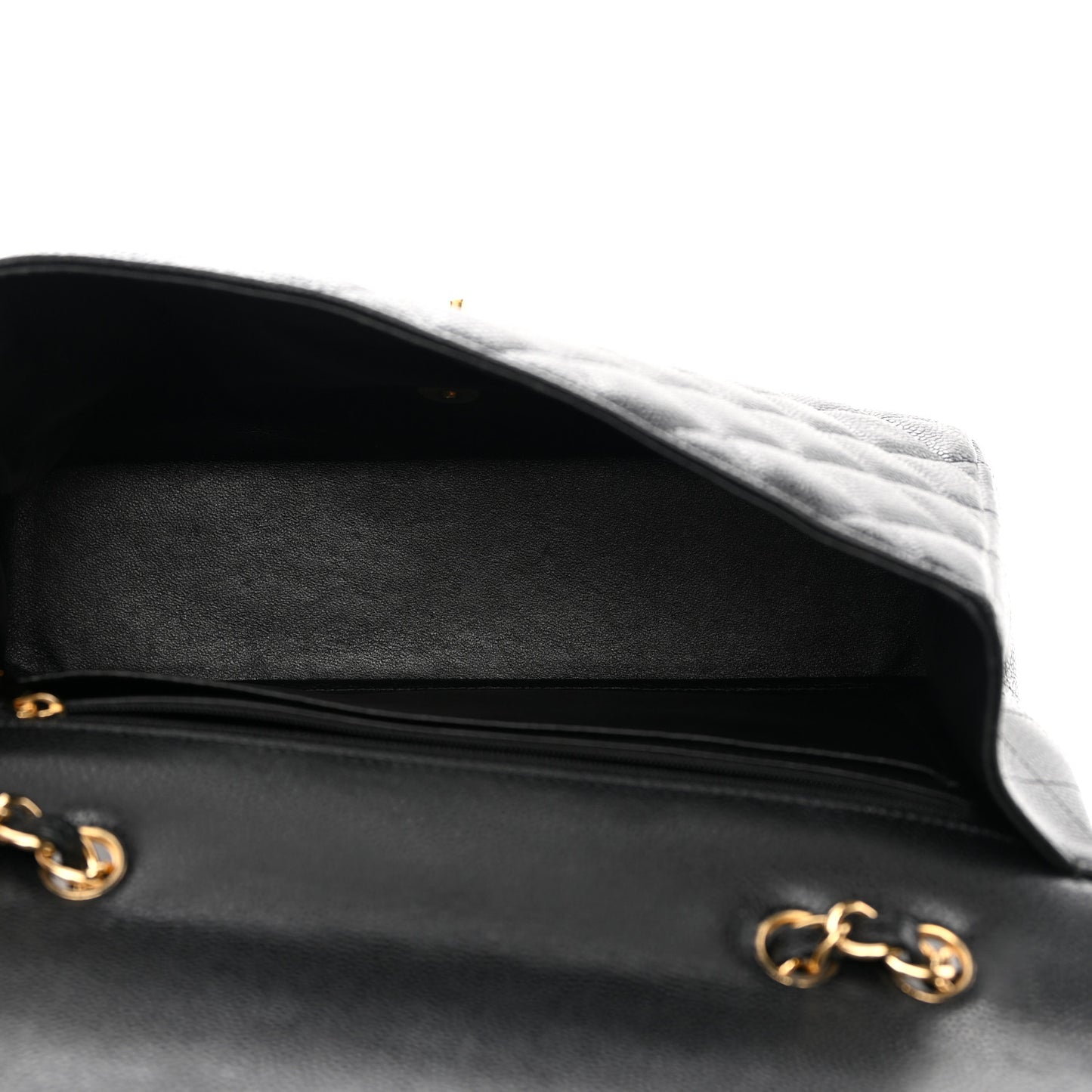 Caviar Quilted Jumbo Single Flap Black