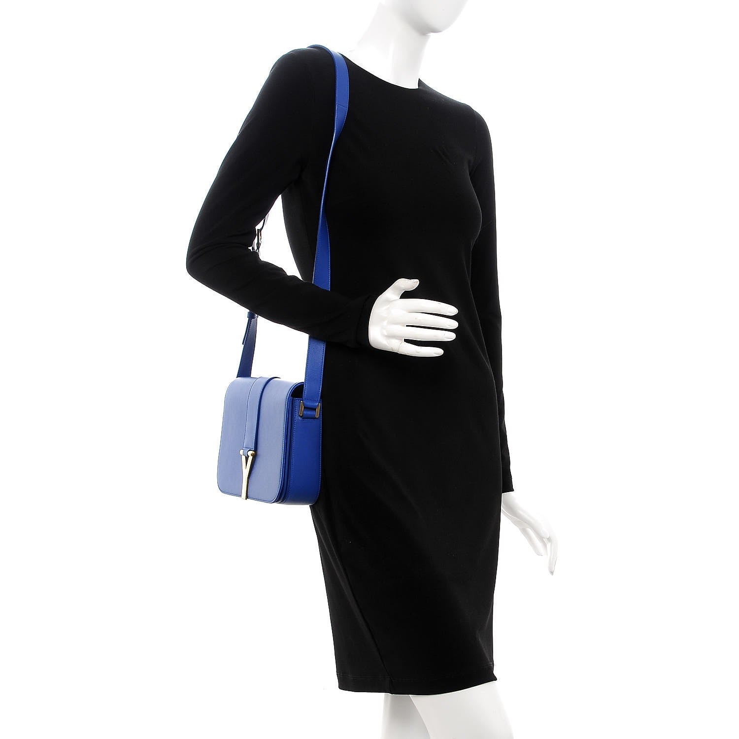 Saint Laurent Calfskin Classic Y Satchel Royal Blue 2 of 11