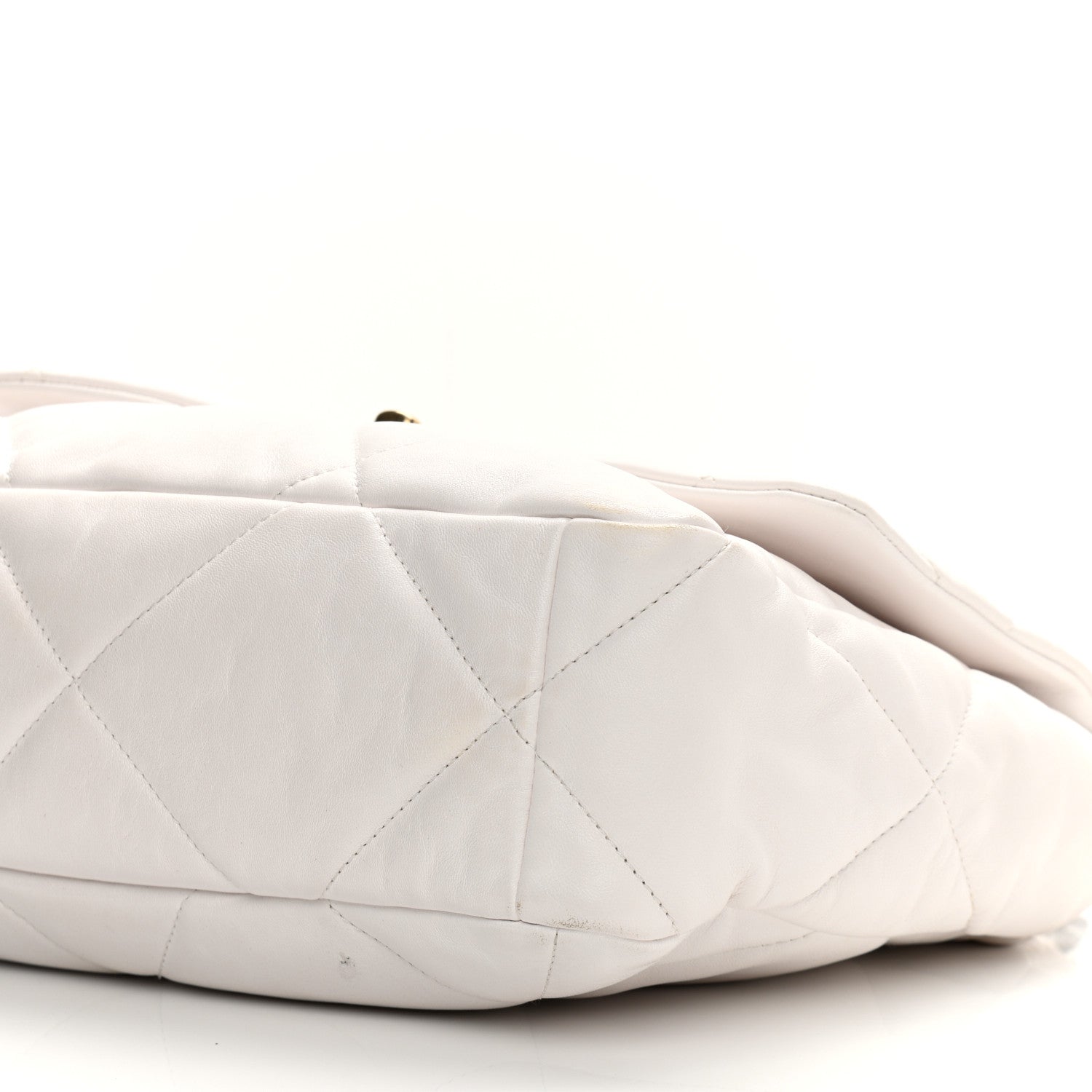 Chanel Lambskin Quilted Large Chanel 19 Flap White 12 of 13