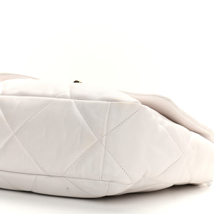 Chanel Lambskin Quilted Large Chanel 19 Flap White 12 of 13