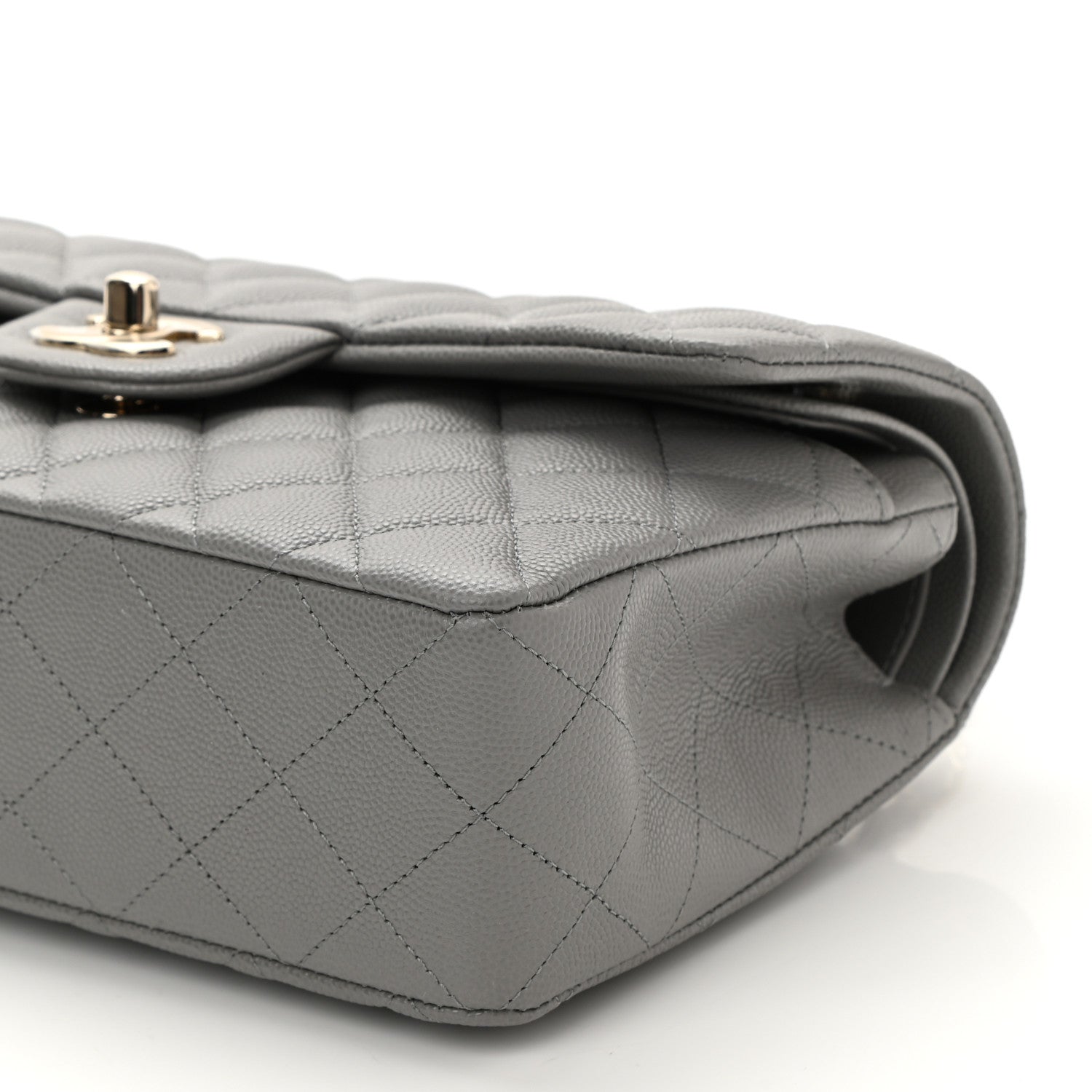 Chanel Caviar Quilted Small Double Flap Grey 10 of 11