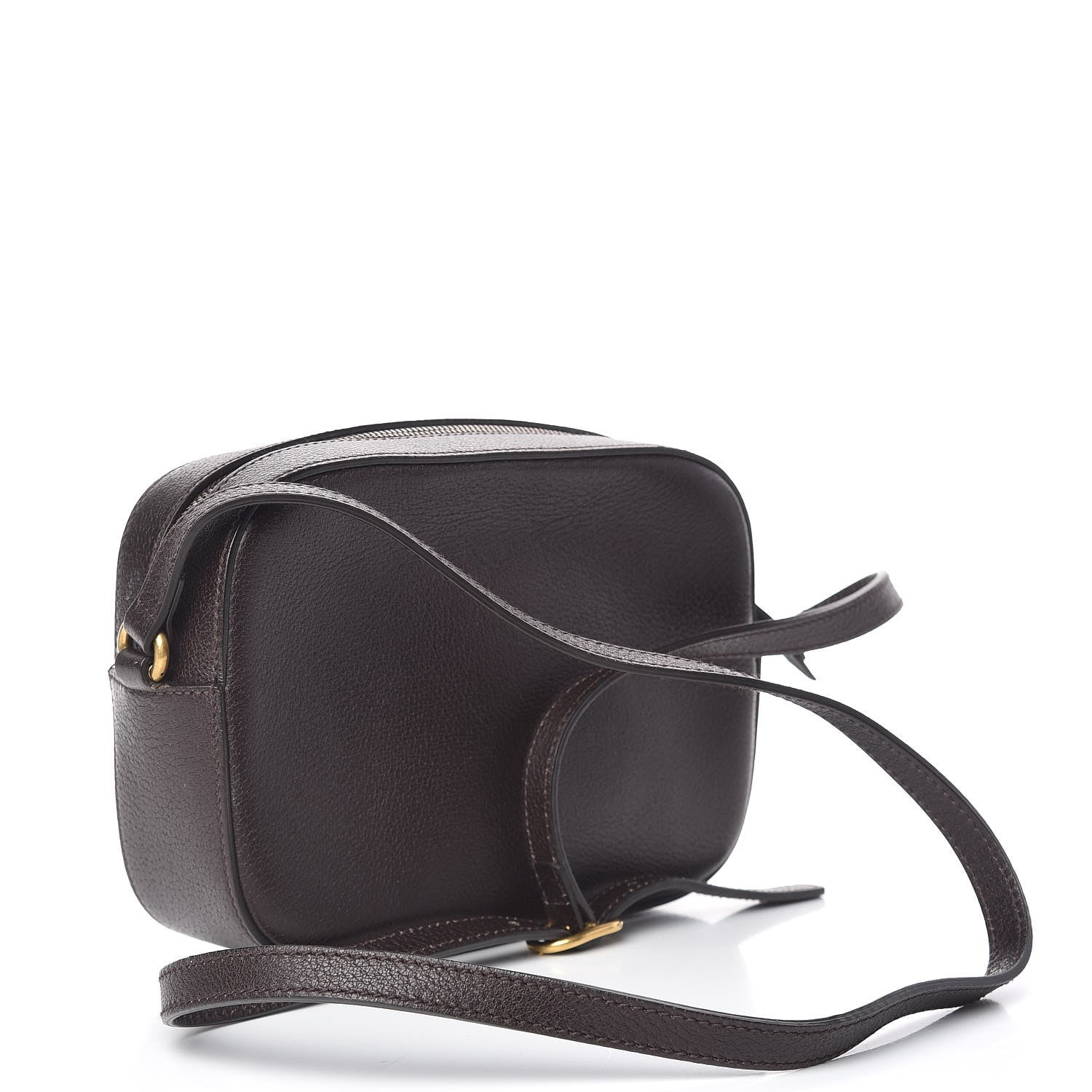 Gucci Textured Calfskin Web Small Webby Bee Shoulder Bag Brown Coffee 3 of 13