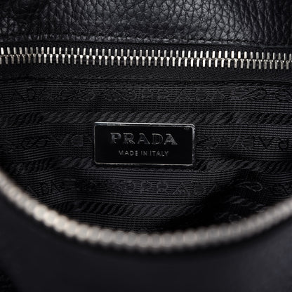 Prada Vitello Daino Shoulder Flap Bag Black 8 of 10