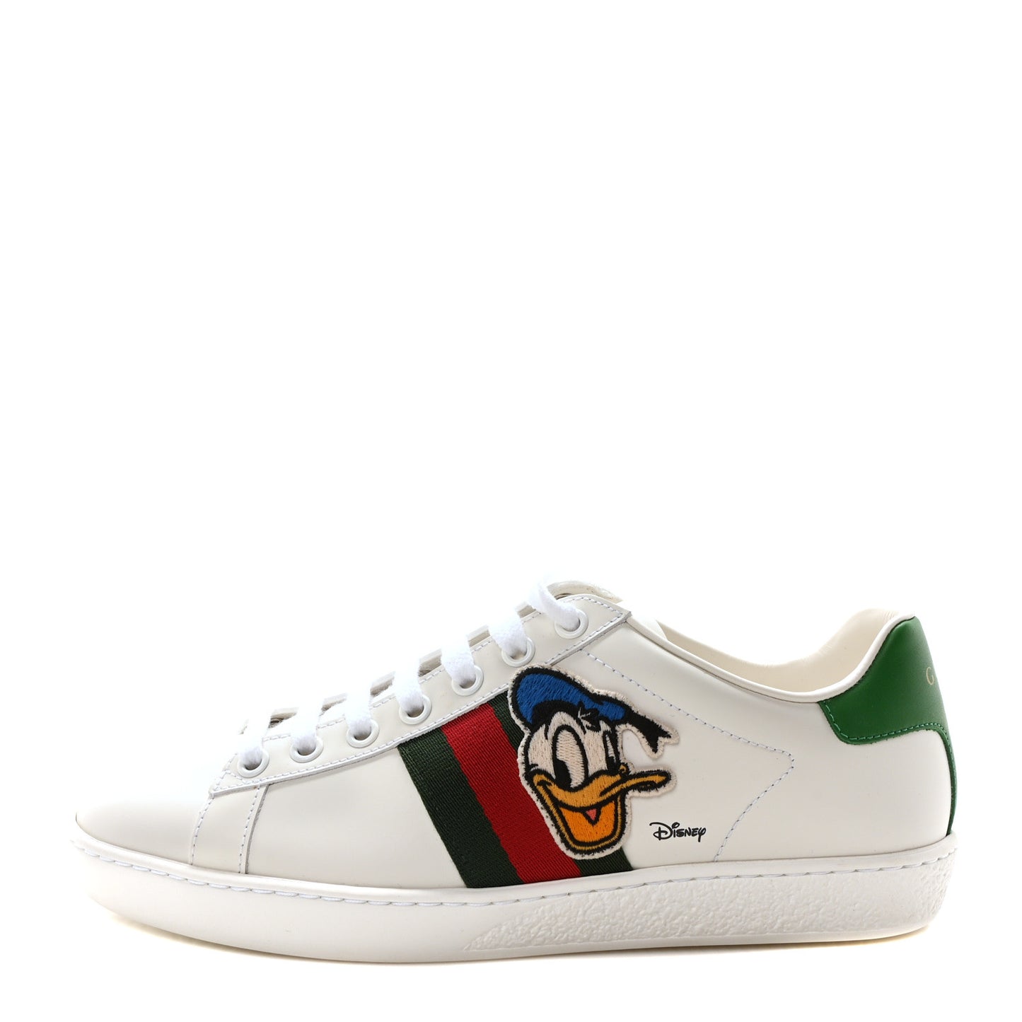 X DISNEY Calfskin Miro Soft Web Donald Duck Womens Ace Sneakers 36 White New Shamarock