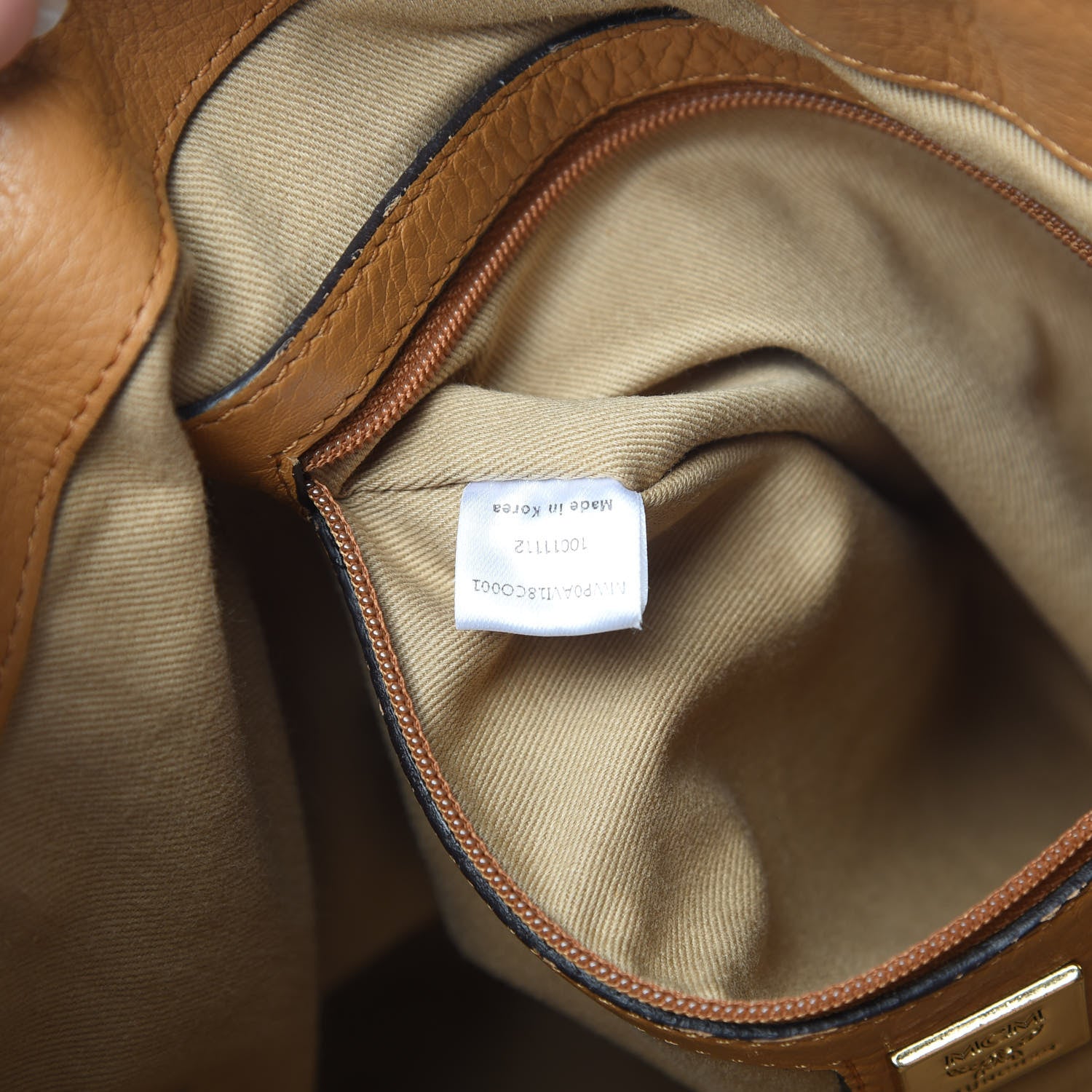 MCM Visetos Medium Essentials Shopper Tote Cognac 8 of 17