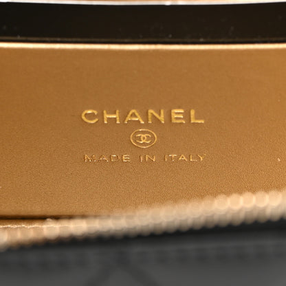 Chanel Lambskin Quilted Small Pearl Crush Vanity Case With Chain Black 7 of 13