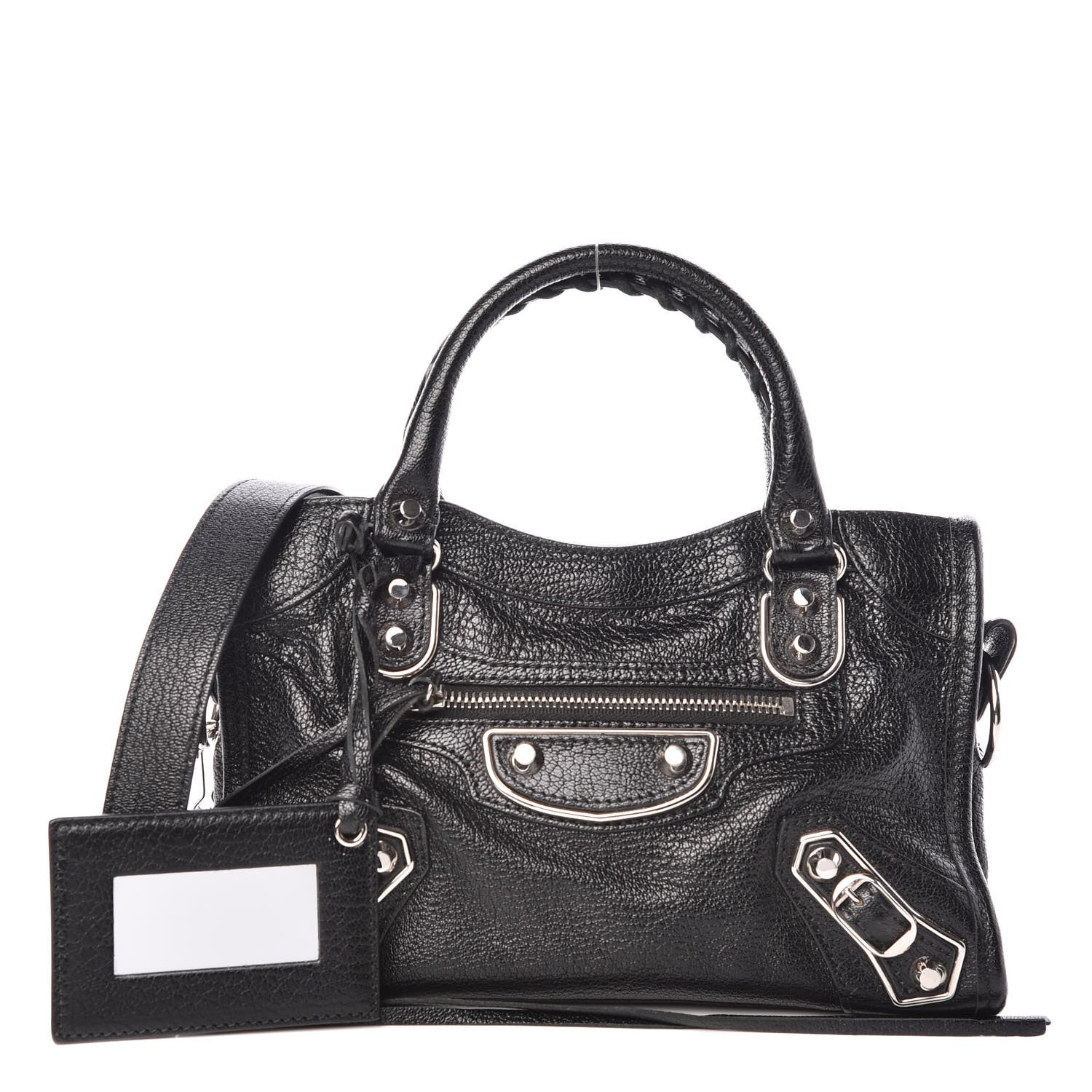 Balenciaga Chevre Silver Metallic Edge Hardware Mini City Black 1 of 9