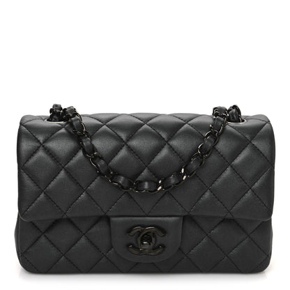Chanel Lambskin Quilted Mini Rectangular Flap So Black 1 of 10