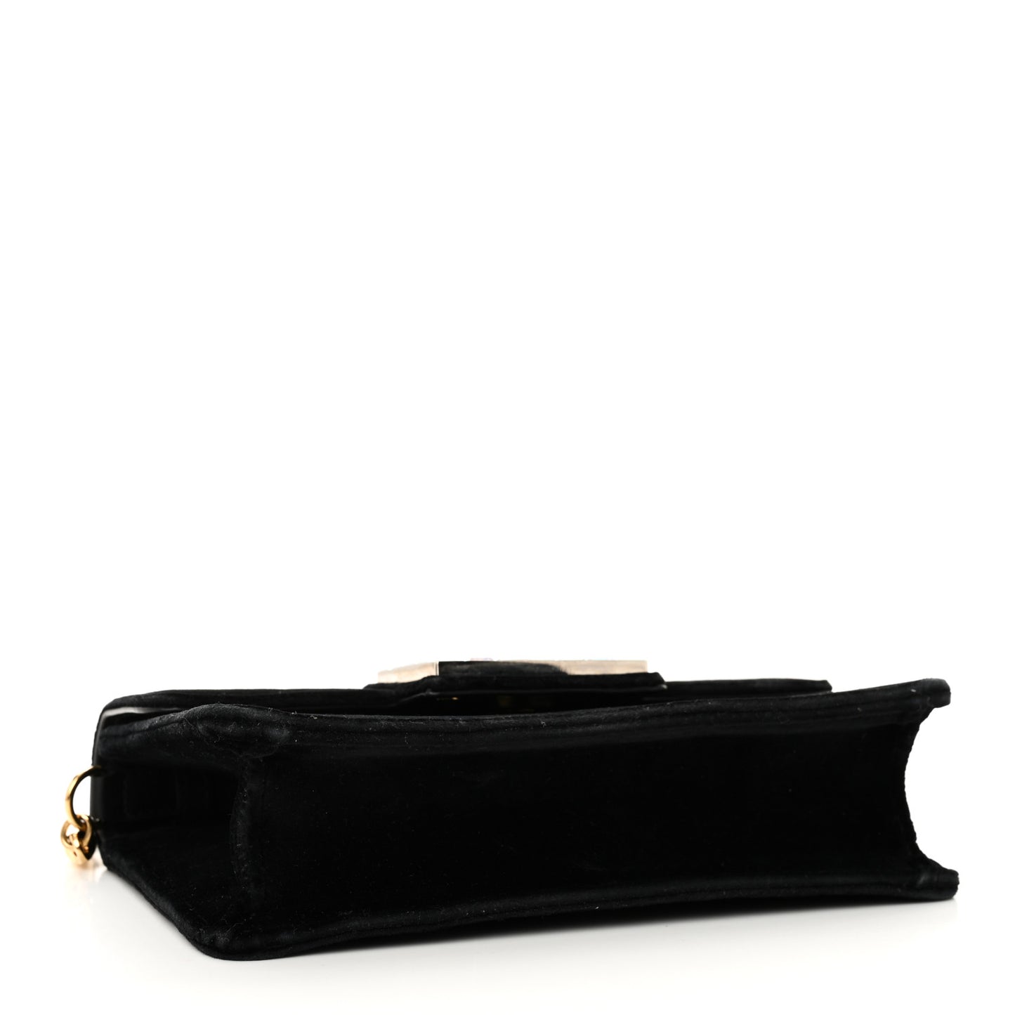 Velvet Crystal Square G Shoulder Bag Black