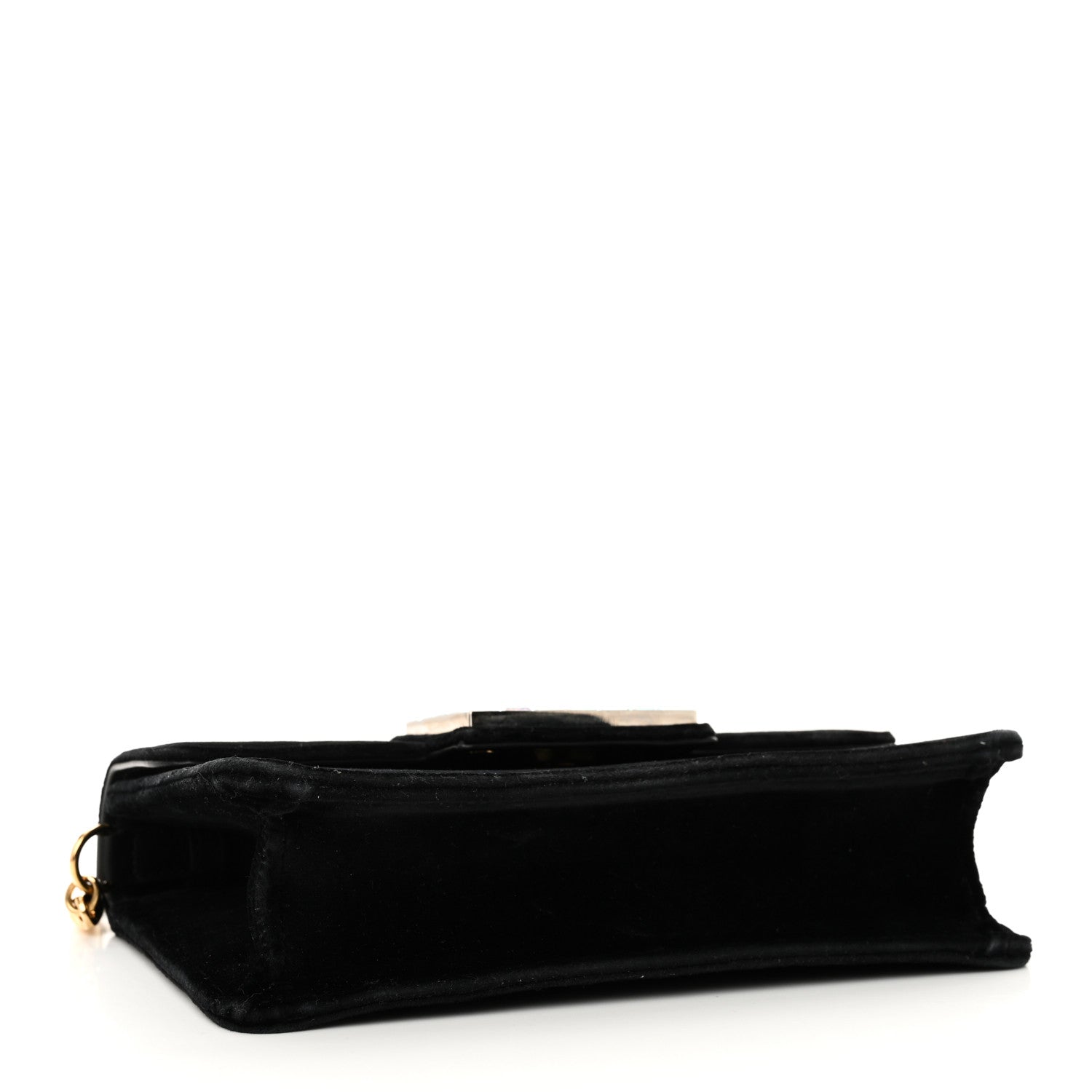 Gucci Velvet Crystal Square G Shoulder Bag Black 4 of 10