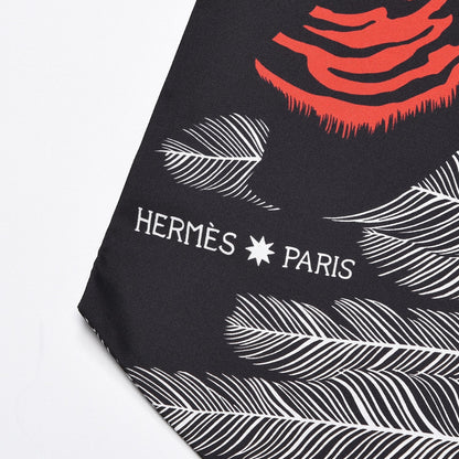 Hermes Silk Zebra Pegasus Maxi Twilly Noir Rouge Blanc 3 of 6