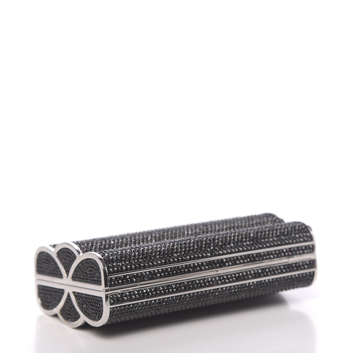 Judith Leiber Swarovski Crystal Cosmojet Minaudiere Clutch Black Silver 4 of 13