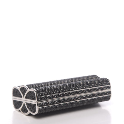 Judith Leiber Swarovski Crystal Cosmojet Minaudiere Clutch Black Silver 4 of 13