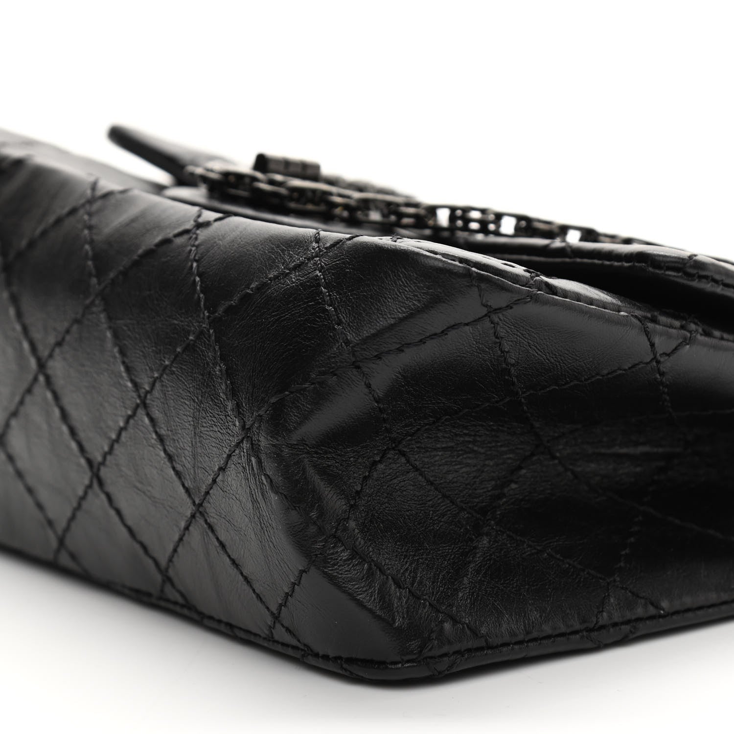 Chanel Aged Calfskin Quilted 2.55 Reissue Mini Flap So Black 10 of 10