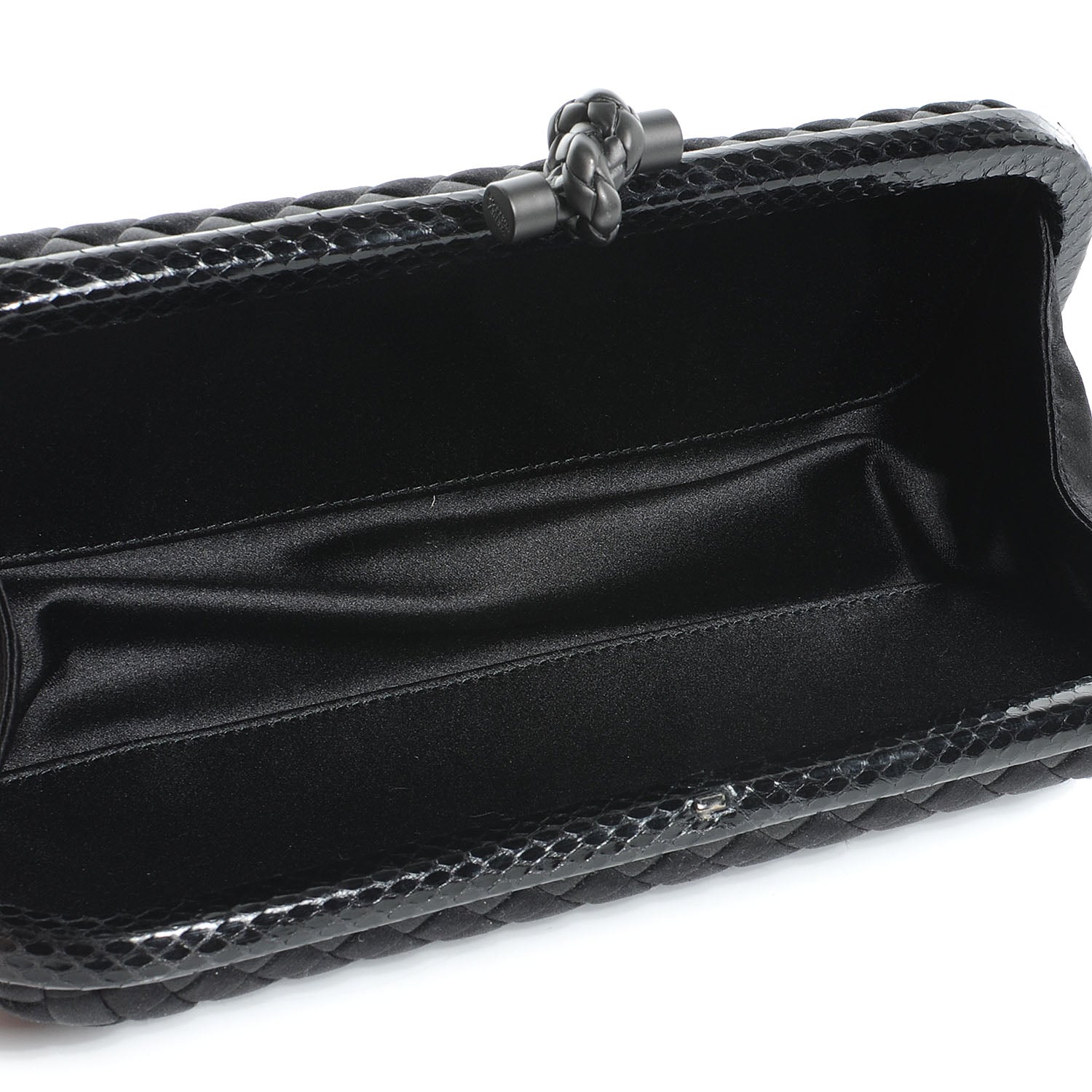 Bottega Veneta Ayers Satin Intrecciato Stretch Knot Clutch Nero Black 5 of 8