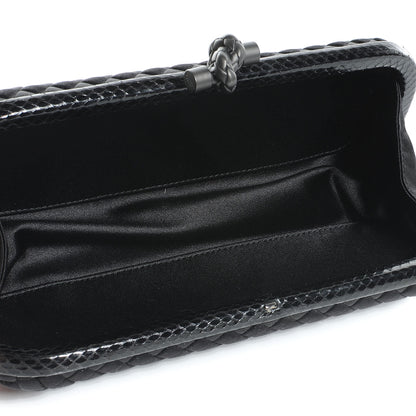 Bottega Veneta Ayers Satin Intrecciato Stretch Knot Clutch Nero Black 5 of 8