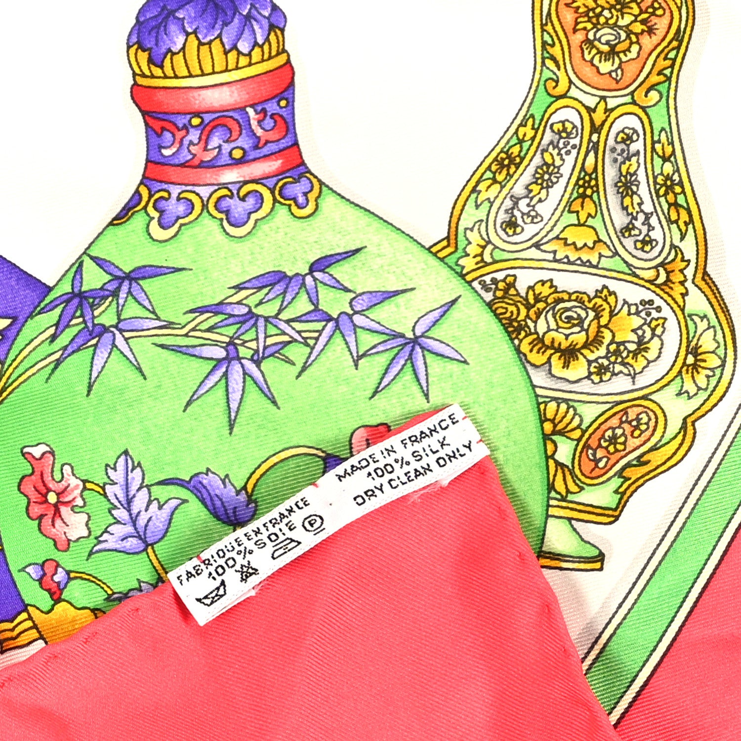 Hermes Silk Qu Importe Le Flacon Scarf 90 Pink Multicolor 1829928