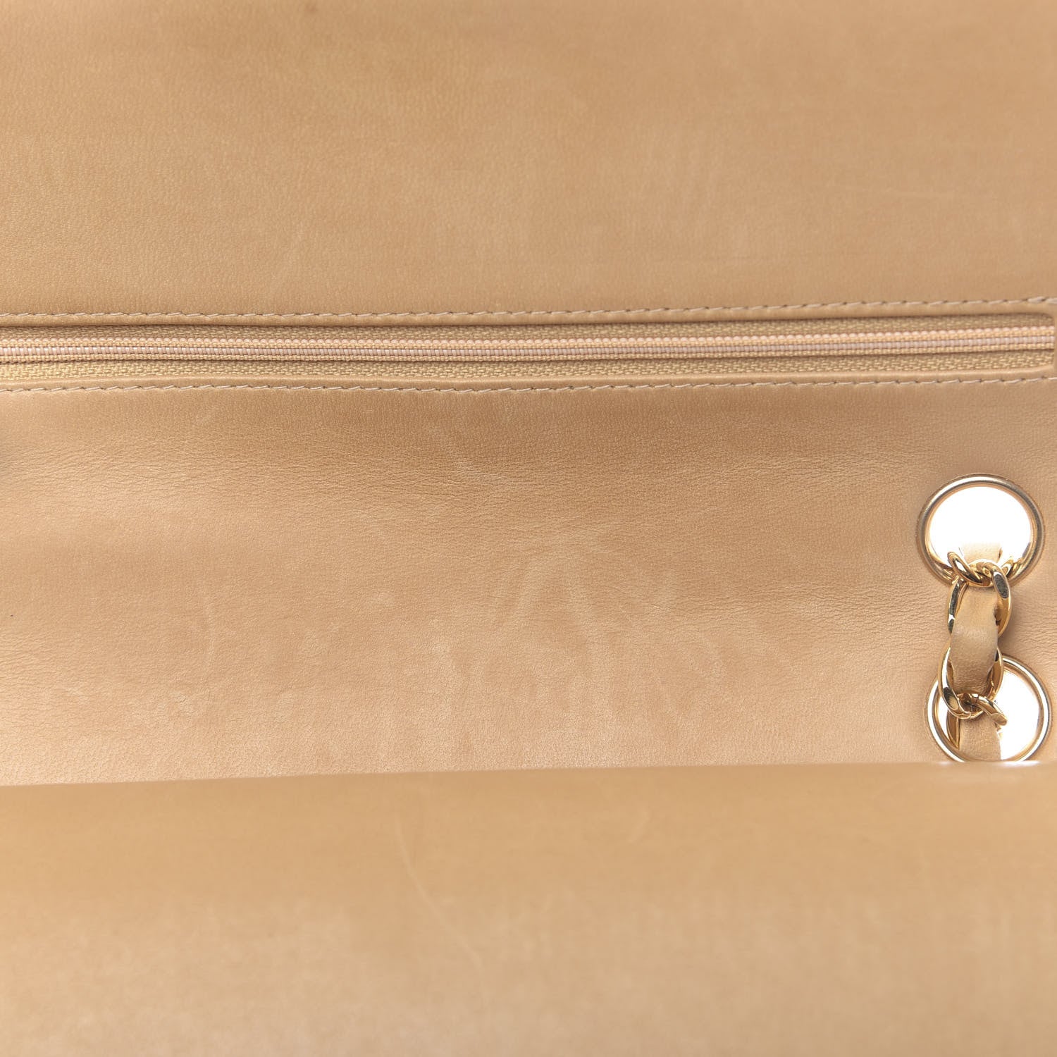 Chanel Lambskin Quilted Medium Double Flap Beige 10 of 13