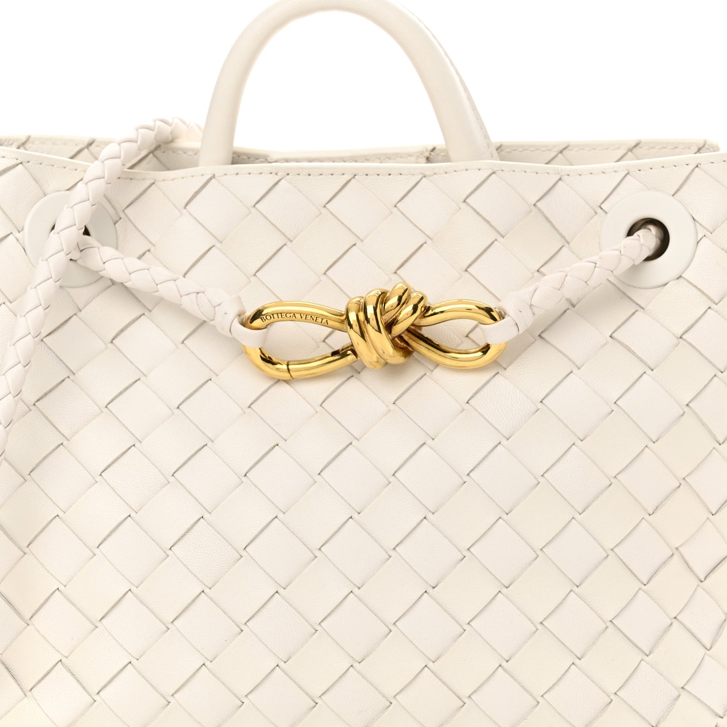 Nappa Intrecciato Small Andiamo Shoulder Bag White