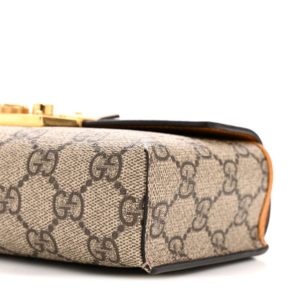 Gucci GG Supreme Monogram New Sakai Calfskin Mini Padlock Top Handle Shoulder Bag Beige Ebony Mystic White Sun Oil 10 of 12