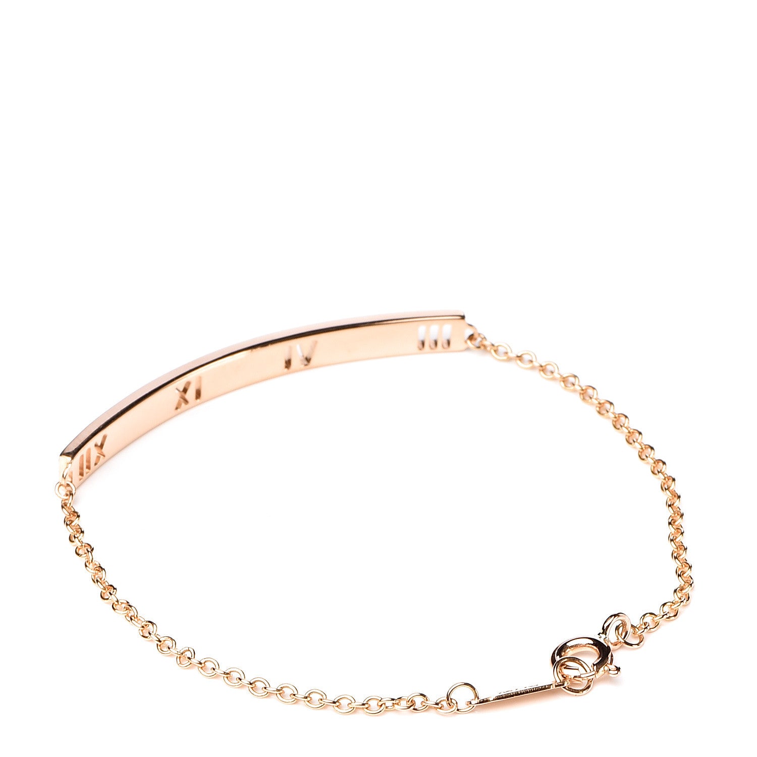 Tiffany 18K Rose Gold Diamond Atlas Bar Pierced Bracelet 3 of 6