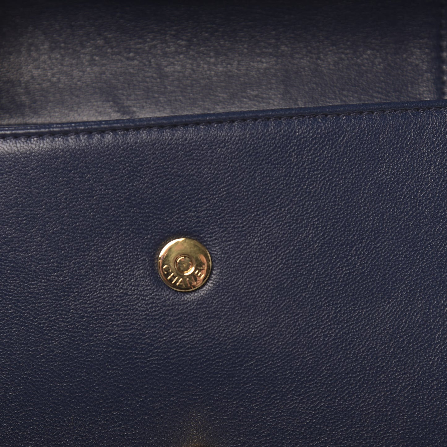 Sheepskin Quilted Medium Vintage Mademoiselle Flap Dark Navy