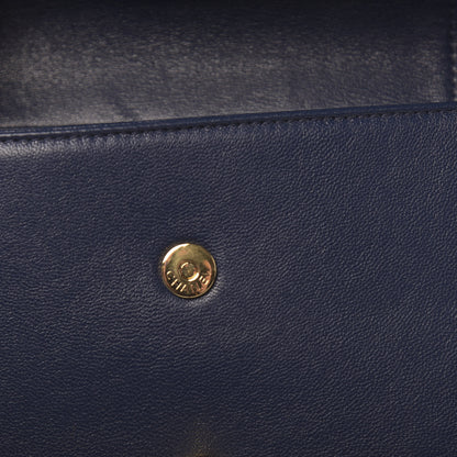 Chanel Sheepskin Quilted Medium Vintage Mademoiselle Flap Dark Navy 11 of 13