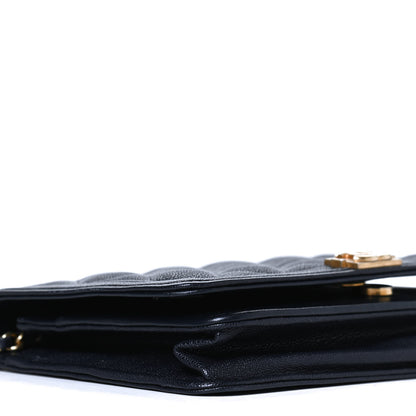 Chanel Caviar Quilted Boy Wallet On Chain WOC Navy 8 of 14