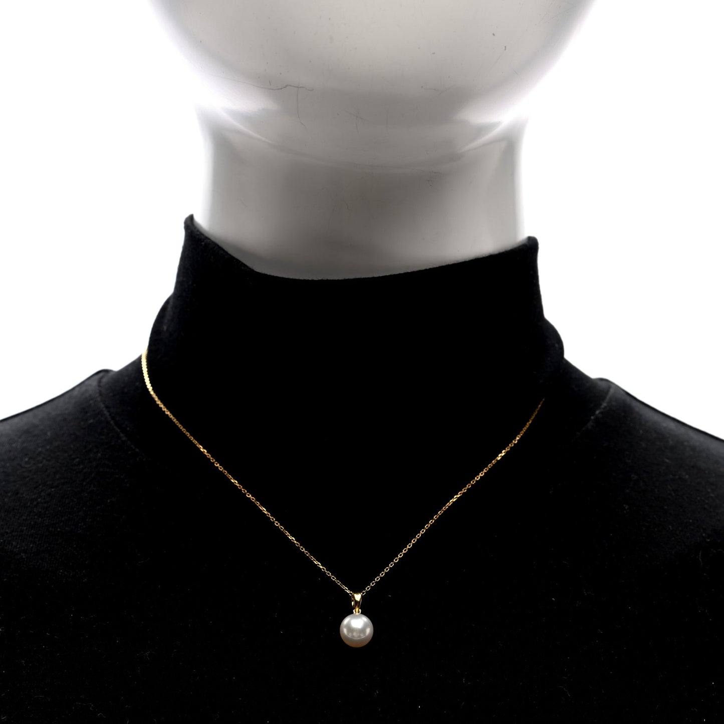 18K Yellow Gold Akoya Cultured Pearl Pendant Necklace