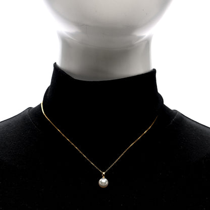 Mikimoto 18K Yellow Gold Akoya Cultured Pearl Pendant Necklace 2 of 4