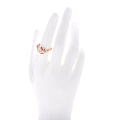 Bulgari 18K Rose Gold Diamond Tourmaline Serpenti Ring 57 8 2 of 6