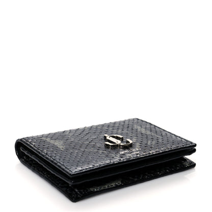 Jimmy Choo Calfskin Snake Printed Hanne Wallet Anthracite 4 of 8