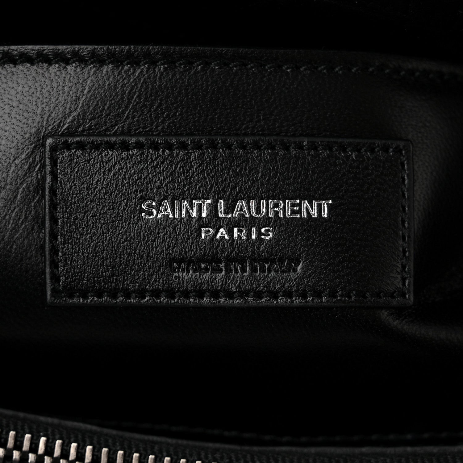 Saint Laurent Calfskin Crocodile Embossed Monogram Large College Satchel Black 5 of 9